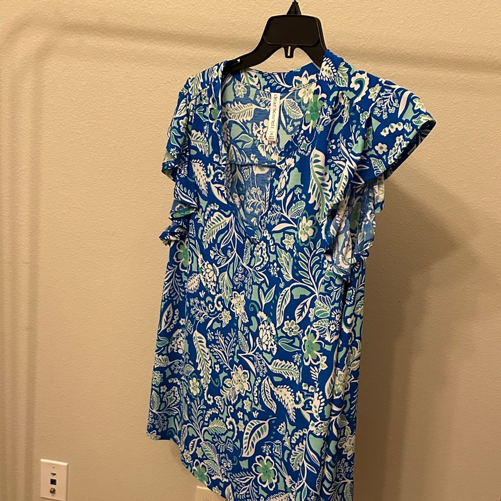 Floral Blue Women's Top